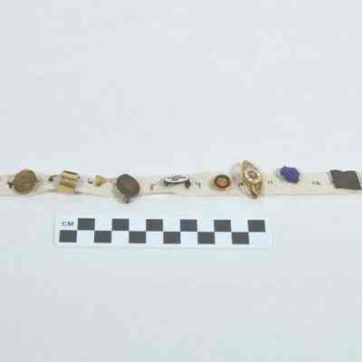 Cotton strip with 14 pins attached