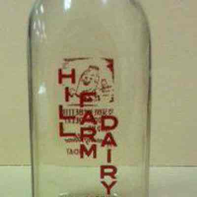 20th century clear glass milk bottle