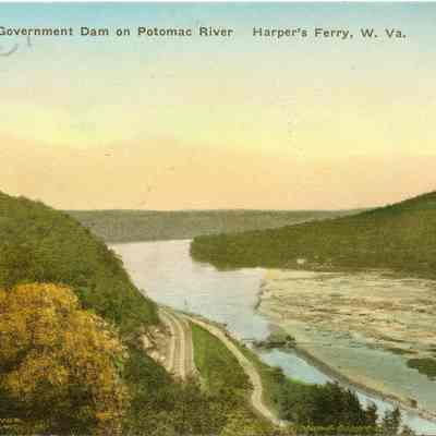 Locks and Old Government Dam on Potomac River, Harper's Ferry, W. Va.