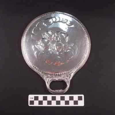 Circular sterling silver hand mirror