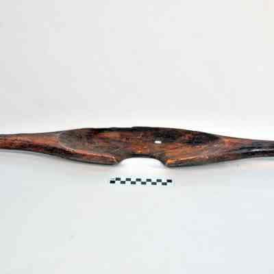 Carved wooden yoke for carrying water or milk