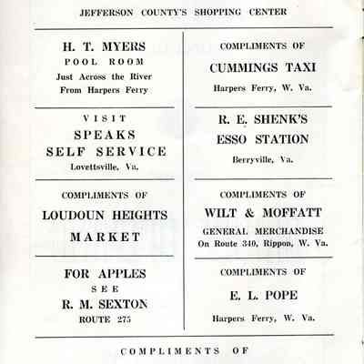 Harpers Ferry-Bolivar Lions Club Formal Bridge Opening - ads