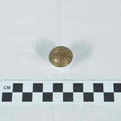 Confederate brass uniform button from Georgia