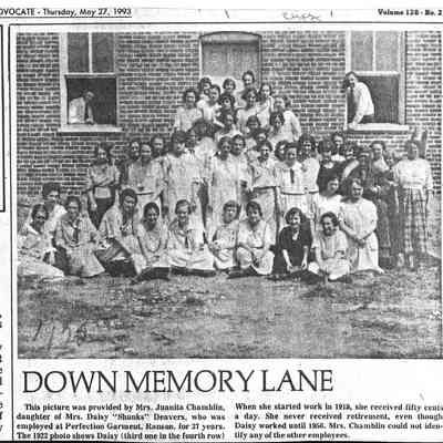 Employees at Perfection Garment in Ranson, 1922