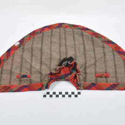 Brown striped doll cape