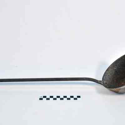 Metal ladle with large bowl