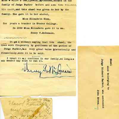 Note about provenance of a shawl