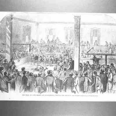 John Brown trial sketch by Porte Crayon