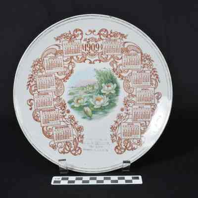 1909 calendar plate advertising L. J. Shirley store in Shenandoah Junction: Origformat: Other