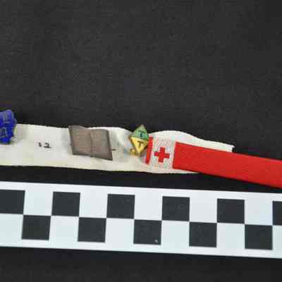 Cotton strip with 14 pins attached