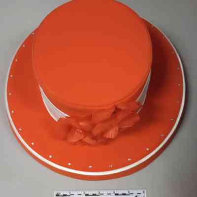 Orange Church Hat with flowers