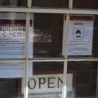 Pandemic signs at Storer College and Niagara Movement exhibits