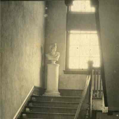 Wright Denny School staircase and bust