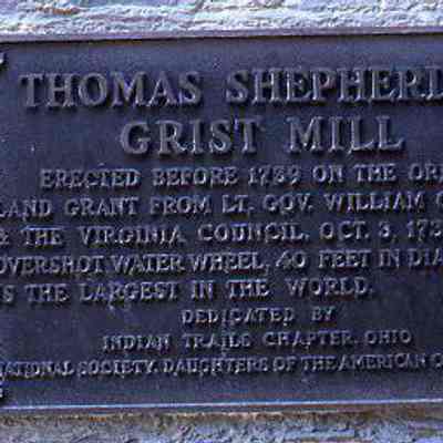 Thomas Shepherd's Grist Mill plaque