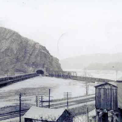 Scene at Harpers Ferry during flood of 1936