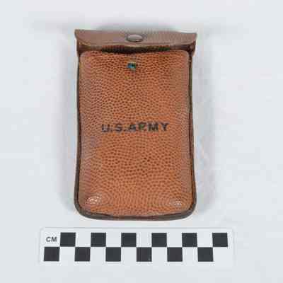 Brown, pebbled leather case