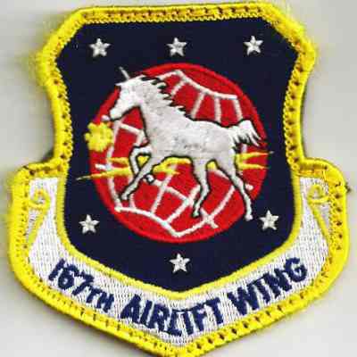 Shield shaped patch with red, white, blue and yellow colors