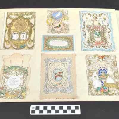 Seven Victorian-era Valentine cards