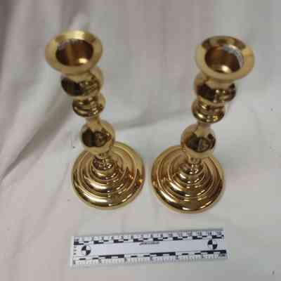 Powhatan Brass 100th Anniversary Candlesticks