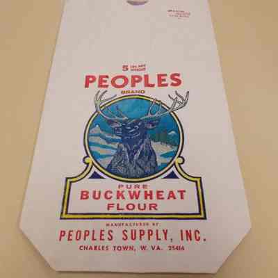 20th century white, paper flour bag  from Peoples Supply, Inc.