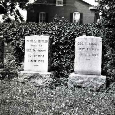 Matilda Butler Moore and George W. Moore headstones