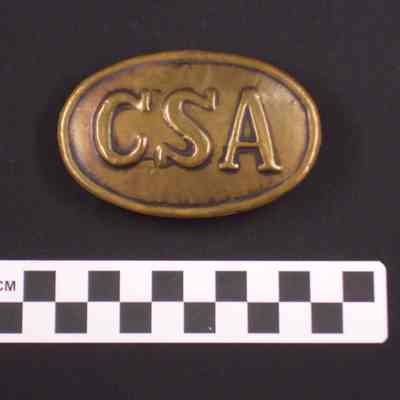 Oval brass belt buckle
