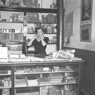 "Mom" Ingram at newsstand