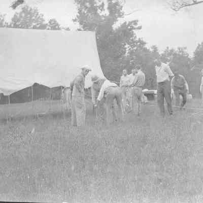 Putting up tents at Shannondale Springs