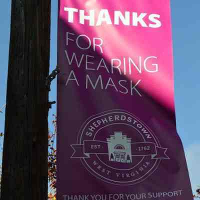 Masks sign, German St., Shepherdstown