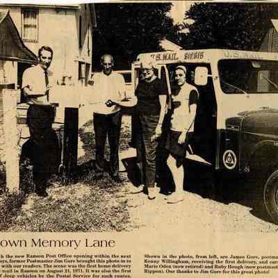 First home delivery of mail in Ranson, 1971