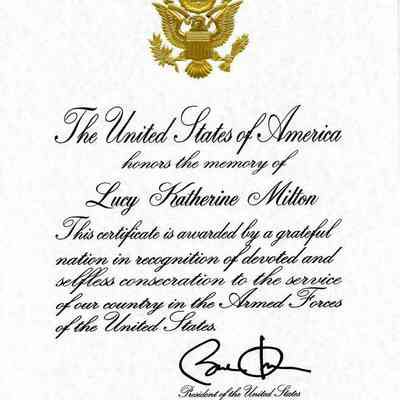 Presidential Memorial Certificate
