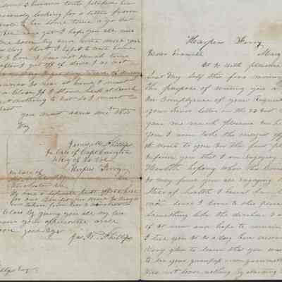 1861 letter from James W. Phillips at Harpers Ferry