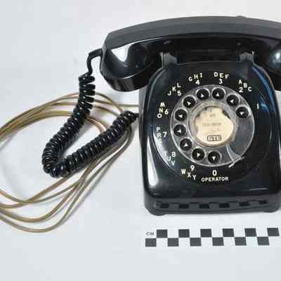 Black plastic desk telephone