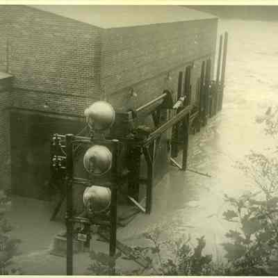 Back of Millville power plant during 1942 flood ~ ARC734-1g
