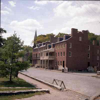 Block of reconstructed buildings on Shenandoah and High Streets