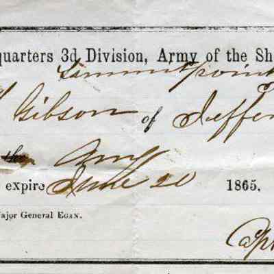 1865 pass for John Gibson