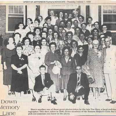 Members of the Ranson Helper's Club, 1949