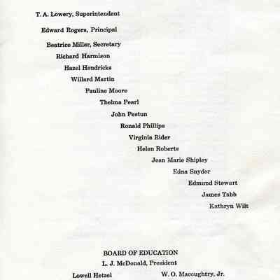 1960 Charles Town High School graduation program