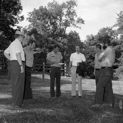 Superintendent Donald W. Campbell presenting awards to park employees