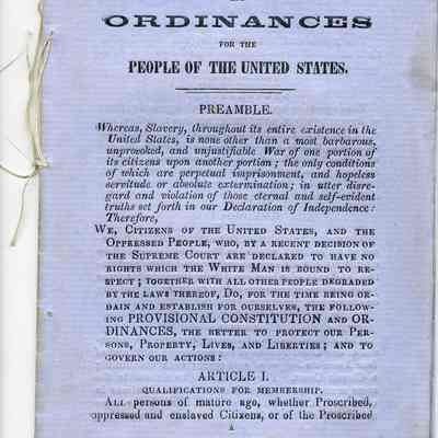 Provisional Constitution and Ordinances