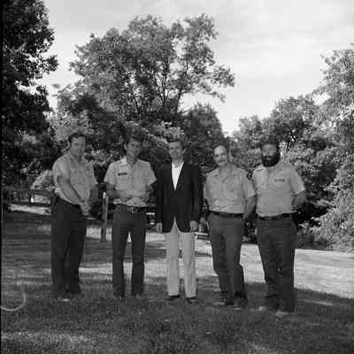 Superintendent Donald W. Campbell presenting awards to park employees: Origformat: Other