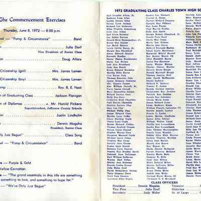 1972 commencement program, interior