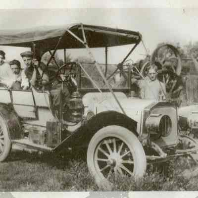 Weller family seated in 1908 Mitchell