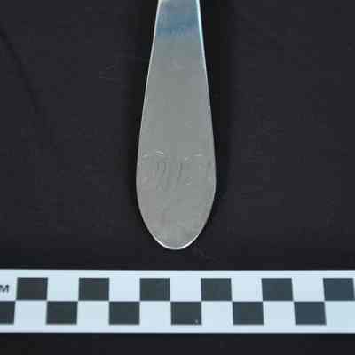 Coin silver spoon with monogram on back - AMC for Anna Marie Chew