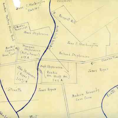 Hand-drawn map of the Charles Town-Berryville Pike area