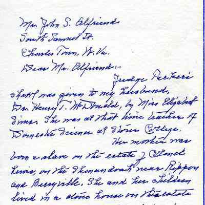 Letter about provenance of a shawl