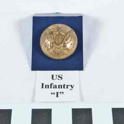 Two piece U.S. Infantry stamped brass uniform button