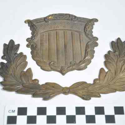 Stamped brass U. S. Marine Shako plate