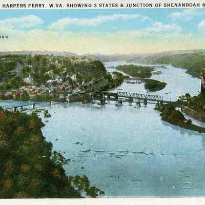 Bird's eye view of Harpers Ferry