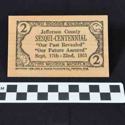 Rectangular wooden nickel